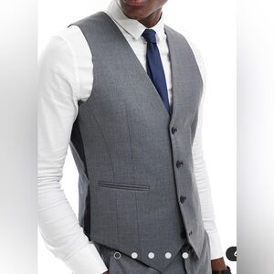 ASOS DESIGN reg fit suit vest gray 36”
